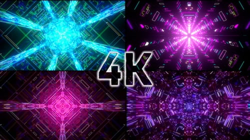 4k Futuristic Corridor Vj Loop Pack