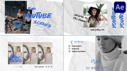 Torn Paper Social Media Slides for After Effects