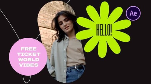 Dynamic Opener with Animated Sticker Shapes and Bold Typography