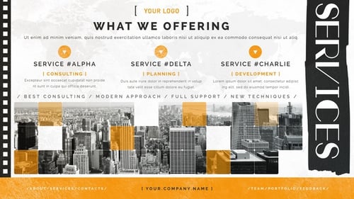 Modern Corporate Slideshow Presentation with Grid Reveals