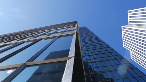 Tall Downtown Office Building On Sunny Day