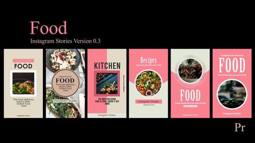 Modern Food Recipe Social Media Story Templates with Dynamic Overlays