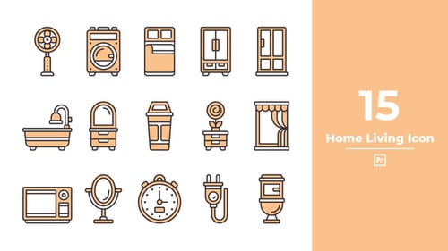 Animated Household Appliances and Furniture Icon Pack