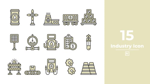 Flat Design Animated Technology and Industrial Icons Pack