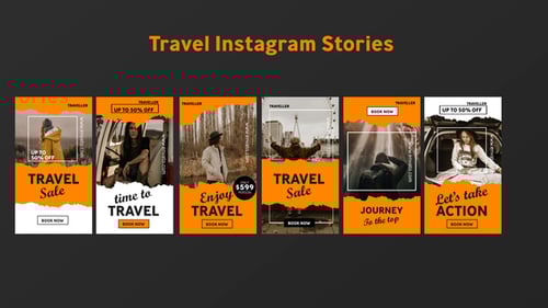 Travel Social Media Stories Template with Ripped Paper Transitions