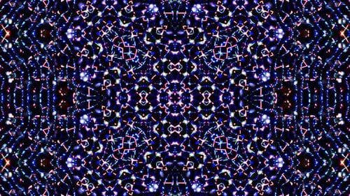 Abstract Glowing Kaleidoscope Pattern Background Loop