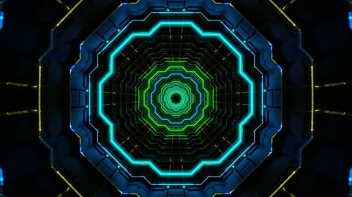 Túnel colorido en forma de flor