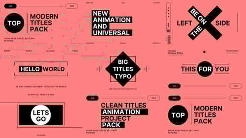 Dynamic Modern Kinetic Typography Titles Pack