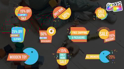 Dynamic Geometric Sale Titles and Promotional Tags