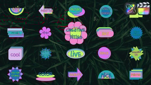 Playful Geometric Titles and Cartoon Shape Overlays