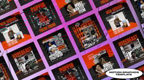 Dynamic Fashion Social Media Posts with Urban Grunge Style