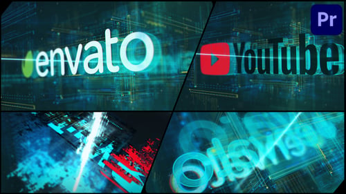 High Tech Glitch Logo for Premiere Pro