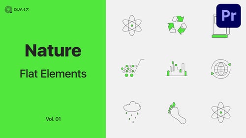 Animated Nature and Environmental Line Art Icons Pack