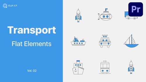 Clean Animated Line Transport Icons Pack