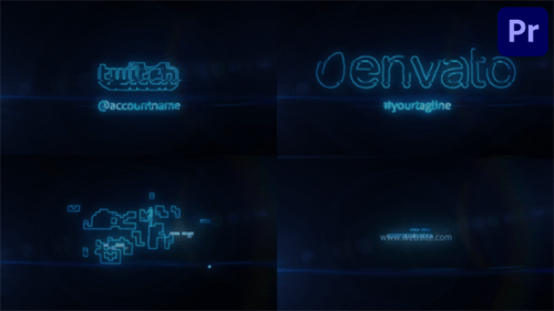 Retro Screen Glitch Logo for Premiere Pro