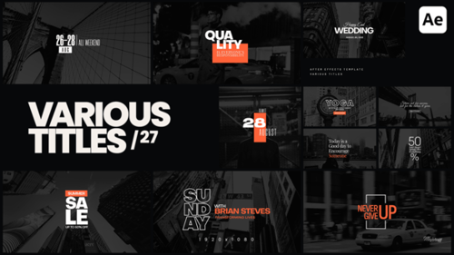 Dynamic Modern Animated Text Titles and Lower Thirds Kit