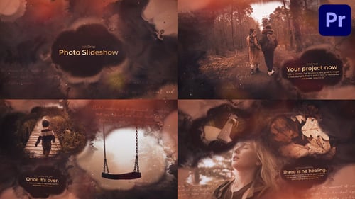 Elegant Ink Drop Photo Slideshow with Liquid Transitions