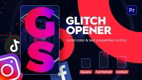 Vibrant Glitch Typography Intro for Social Media Stories