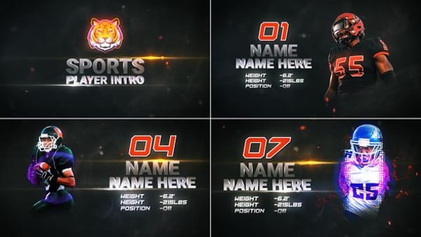 Dynamic Sports Player Intro Video Template with Glitch Effects ...