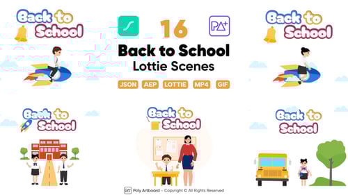 Back To School Lottie Scenes
