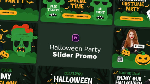Halloween Party Slider Promo MOGRT