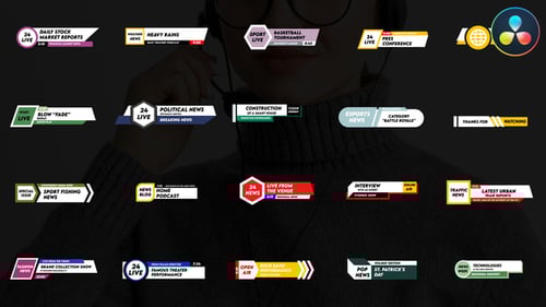 Notícias Lower Thirds para DaVinci Resolve