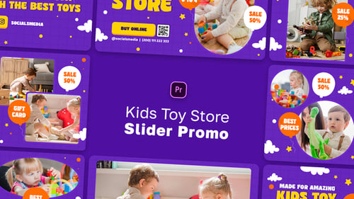Playful Kids Store Promo with Dynamic Text and Animations