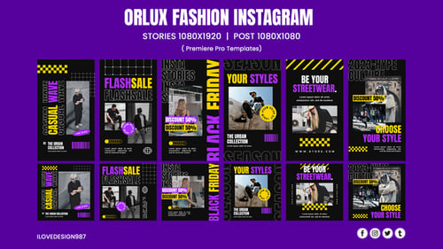 Modern Streetwear Instagram Posts and Stories Promo