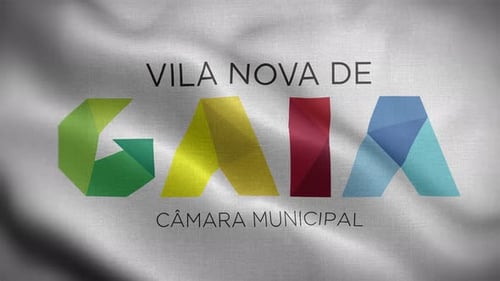 Vila Nova De Gaia Portugal Flagge Loop-Hintergrund 4K