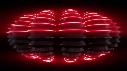 4k Red Spherical Neon Loop
