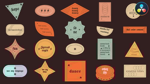 Títulos de stickers abstractos para DaVinci Resolve