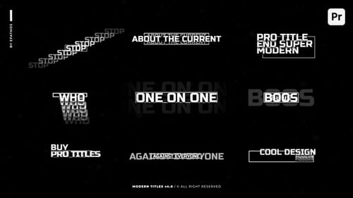 Modern Kinetic Titles Pack with Glitch and 3D Effects for Dynamic Video