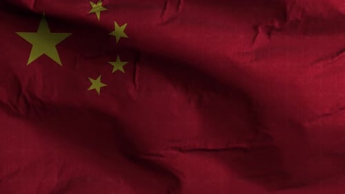 Realistic Waving Flag of China Loop Animation