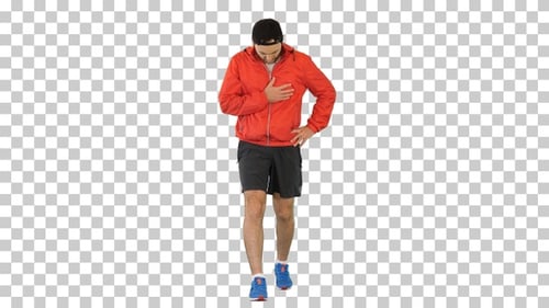 Sportsman having a heart attack, Alpha Channel