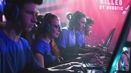 Esport Gamers Compete with Computers in a Gaming Arena