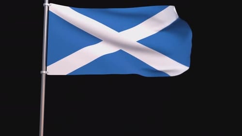 Realistic Scotland National Flag Waving Animation