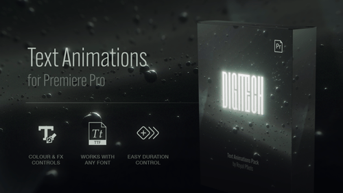 Futuristic Text Animation Pack with Neon Glow and Glitch Distortion