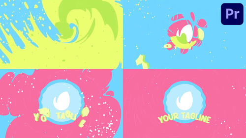 Logo liquide de dessin animé coloré pour Premiere Pro