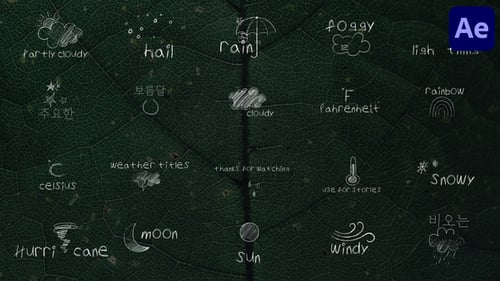Animated Hand-Drawn Weather Icons and Titles
