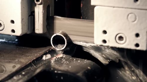 Metal Tube Cutting with Water Cooled Band Saw
