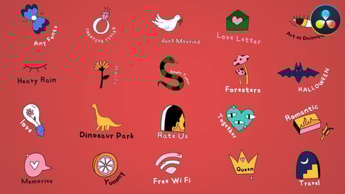 Cartoon Lyric Titles for DaVinci Resolve