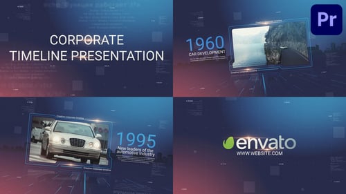 Modern Corporate Timeline Presentation with Digital Data Display