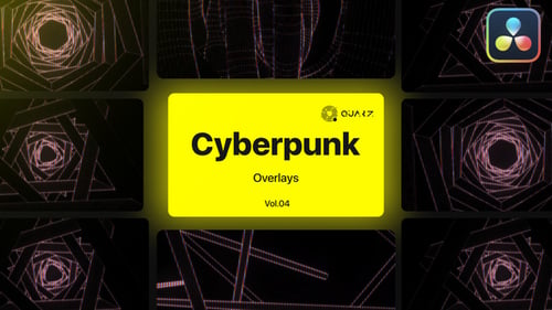 Cyberpunk Overlays for DaVinci Resolve Vol. 04