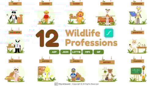 Wildlife Professions Lottie Scenes