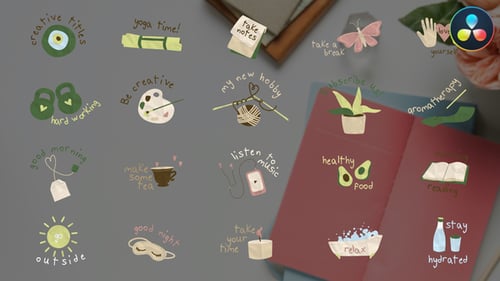Whimsical Hand-Drawn Doodle Titles for Lifestyle Videos