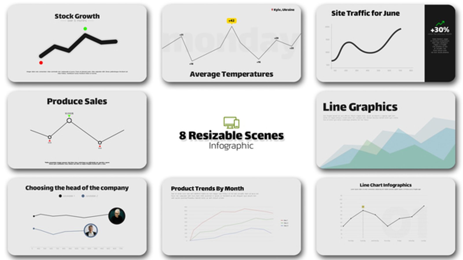 Animated Infographic Line Graphs for Business Data Reports ...
