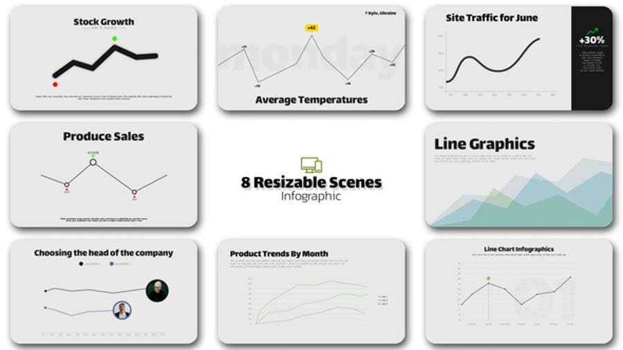 Animated Infographic Line Graphs for Business Data Reports ...