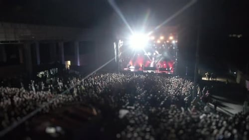 Large Crowd at Nighttime Outdoor Concert Event
