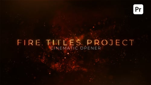 Cinematic Fire Particles Opener with Glowing Text