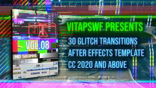 Dynamic Glitch Effect Video Transitions Pack